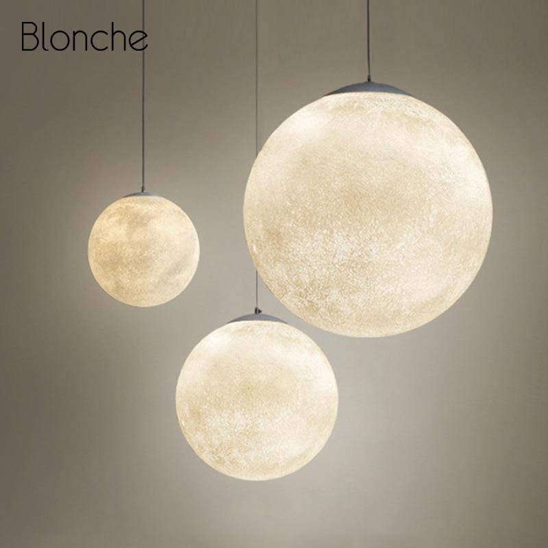 Suspension design LED en boule style Moon - vue 3 sur 6