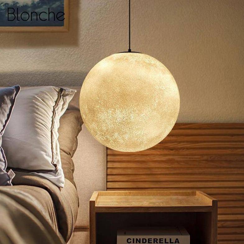 Suspension design LED en boule style Moon - vue 5 sur 6