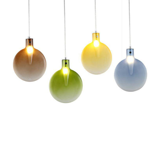 Suspension moderne LED en verre coloré Paddle - vue 3 sur 7