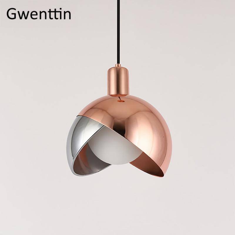 Suspension design LED avec abat-jour sphérique en métal doré Loft - vue 5 sur 7