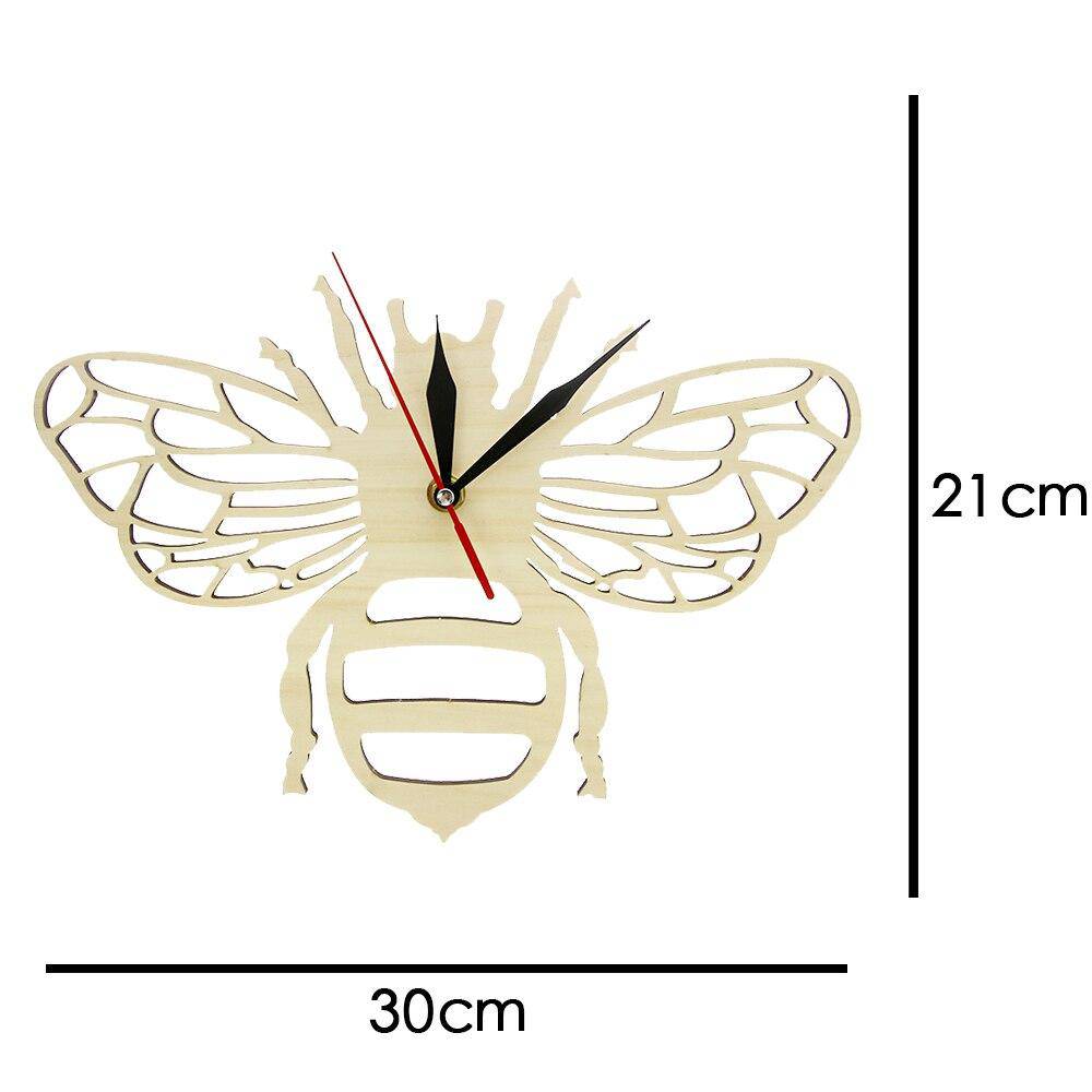 Horloge murale en bois en forme d'abeille 30cm Bee - vue 8 sur 7