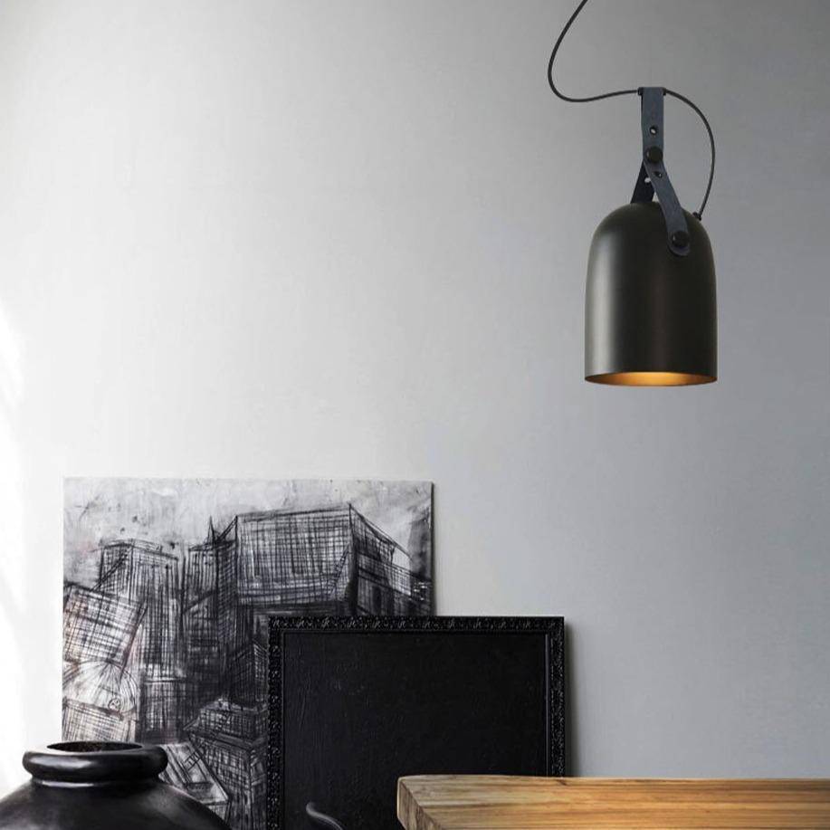 Suspension design LED avec abat-jour en métal arrondi Loft - vue 4 sur 11