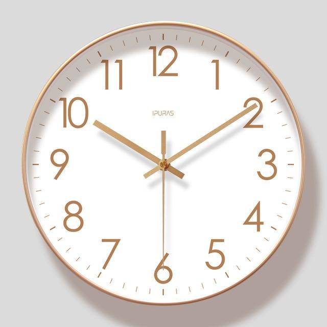 Horloge murale ronde avec chiffres rose gold Minute - vue 2 sur 2
