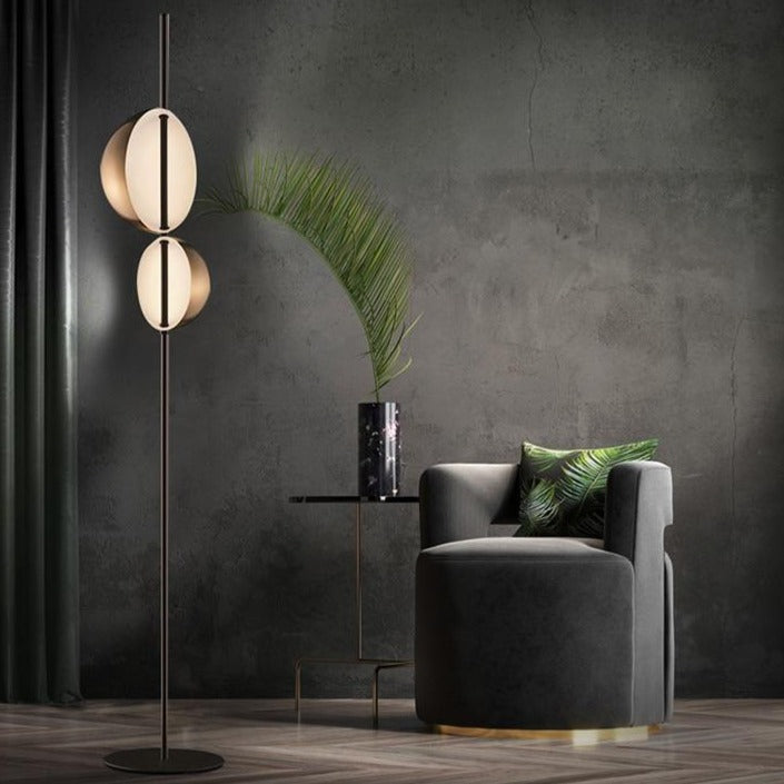 Lampadaire design moderne LED avec abat-jour double en métal Créative - vue 3 sur 7