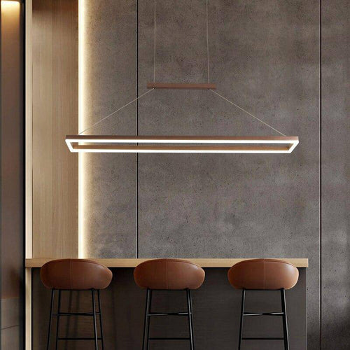 Lustre design moderne LED arrondi en métal doré ou marron Lofty - vue 4 sur 7