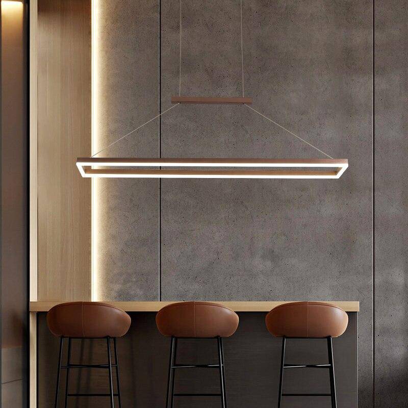 Lustre design moderne LED arrondi en métal doré ou marron Lofty - vue 3 sur 7
