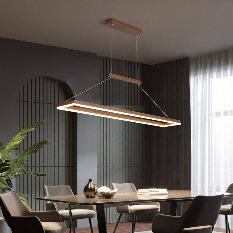 Lustre design moderne LED arrondi en métal doré ou marron Lofty - vue 5 sur 7