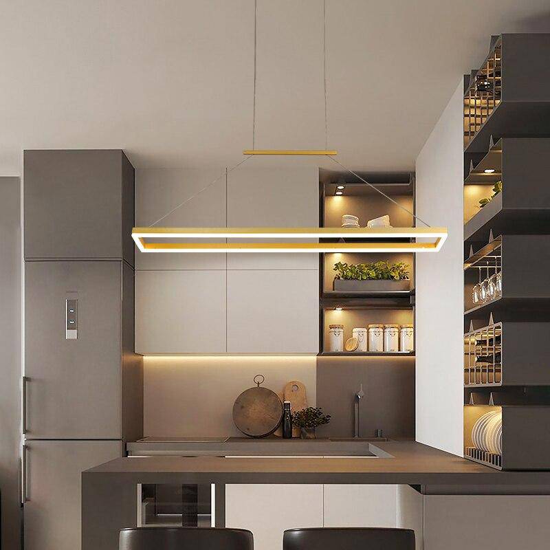 Lustre design moderne LED arrondi en métal doré ou marron Lofty - vue 7 sur 7