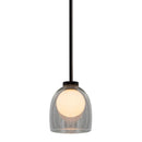 Suspension design en verre fumé avec boule intérieur