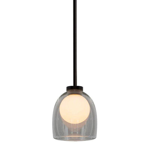 Suspension design en verre fumé avec boule intérieur - vue 12 sur 11