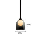Suspension design en verre fumé avec boule intérieur