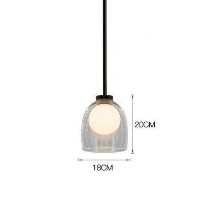 Suspension design en verre fumé avec boule intérieur