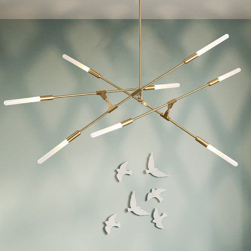 Lustre moderne LED baguettes avec extrémités lumineuses Suvan - vue 7 sur 11