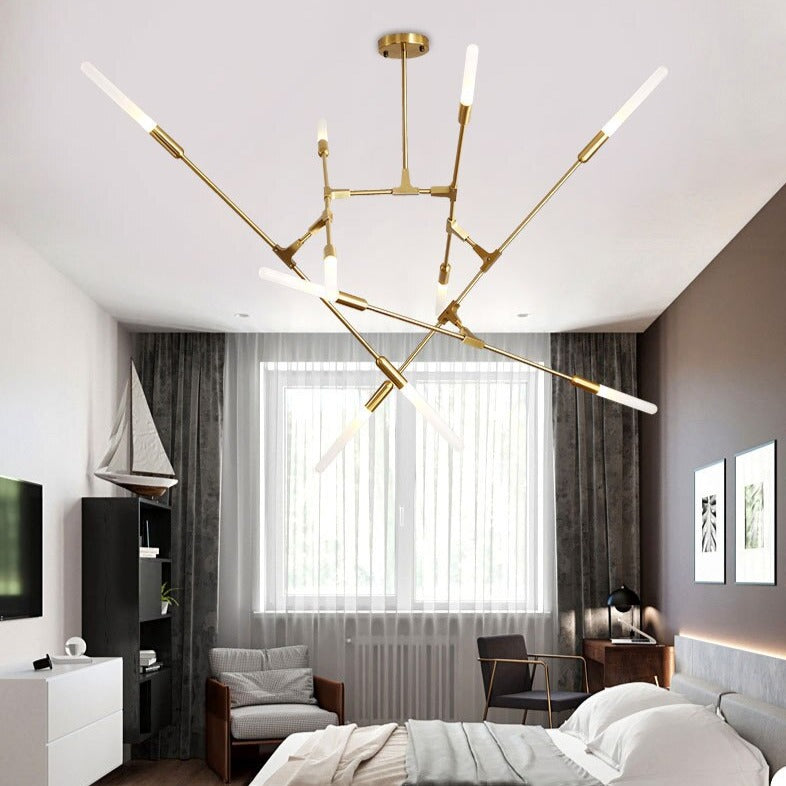 Lustre moderne LED baguettes avec extrémités lumineuses Suvan - vue 5 sur 11