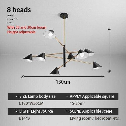 Lustre design à LED avec plusieurs abat-jours triangles style Loft