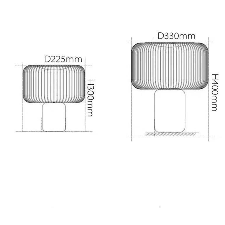 Lampe à poser design à LED avec abat-jour cage arrondie en métal noir - vue 14 sur 14