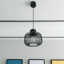 Lampe à poser design à LED avec abat-jour cage arrondie en métal noir