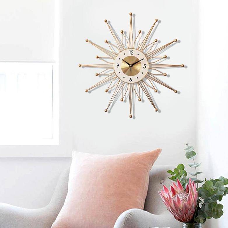 Horloge murale design grande étoile dorée 50cm Luxury - vue 3 sur 3