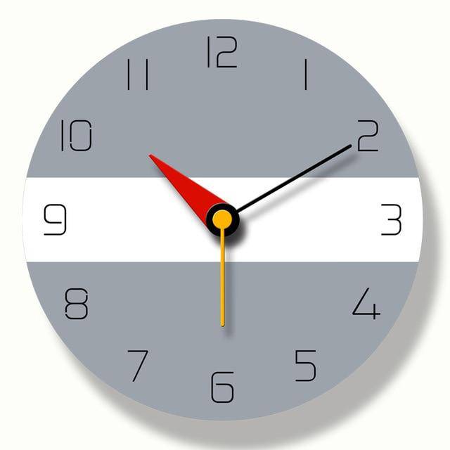 Horloge murale ronde bicolore avec bande et chiffres 30cm - vue 4 sur 7