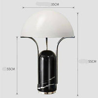 Lampe à poser design LED en métal et marbre style Mushroom