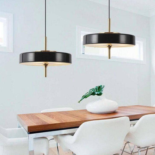 Suspension design LED avec abat-jour circulaire en métal style Juna - vue 5 sur 9
