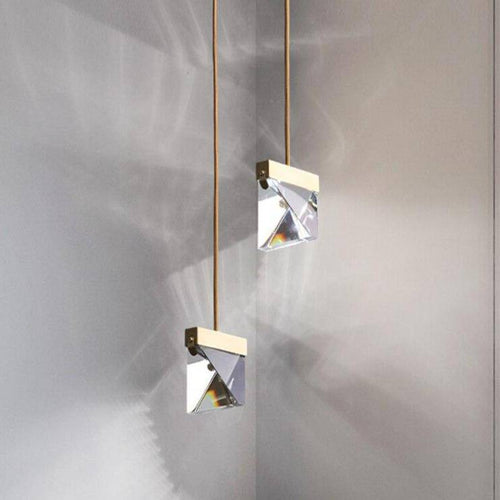 Suspension design LED en verre cristal Full - vue 3 sur 4