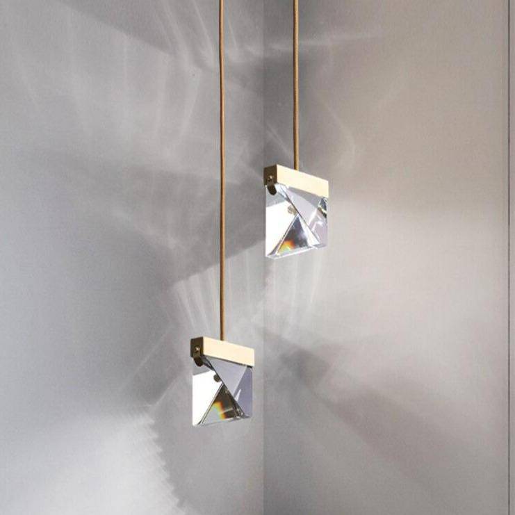 Suspension design LED en verre cristal Full - vue 3 sur 4
