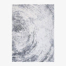 Tapis rectangle moderne spirale grise