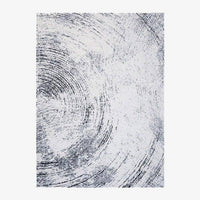 Tapis rectangle moderne spirale grise