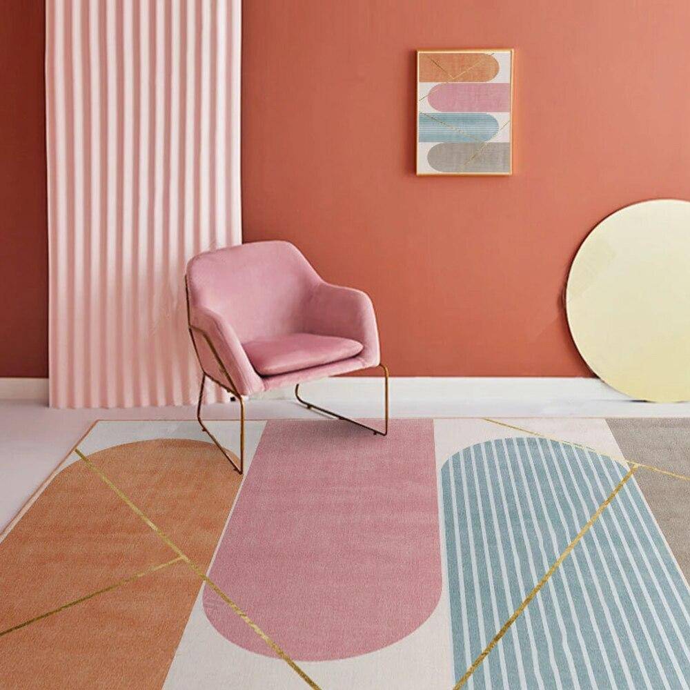 Tapis rectangle aux formes géométriques modernes Alia B - vue 3 sur 3