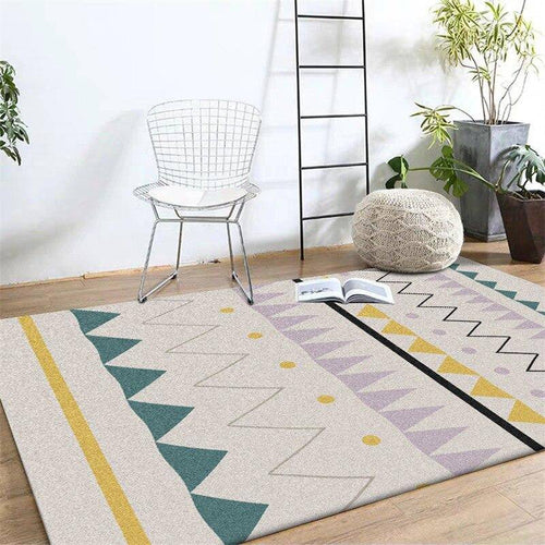 Tapis rectangle coloré style scandinave design