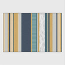 Tapis rectangle moderne aux bandes jaunes et bleues