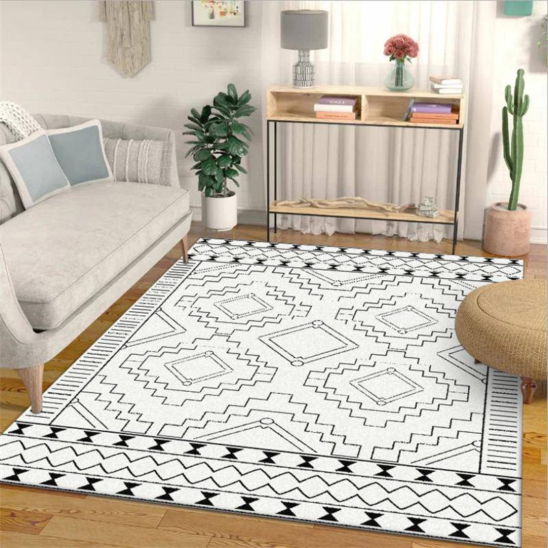 Tapis berbère rectangle moderne à motifs géométrique Figure - vue 4 sur 5
