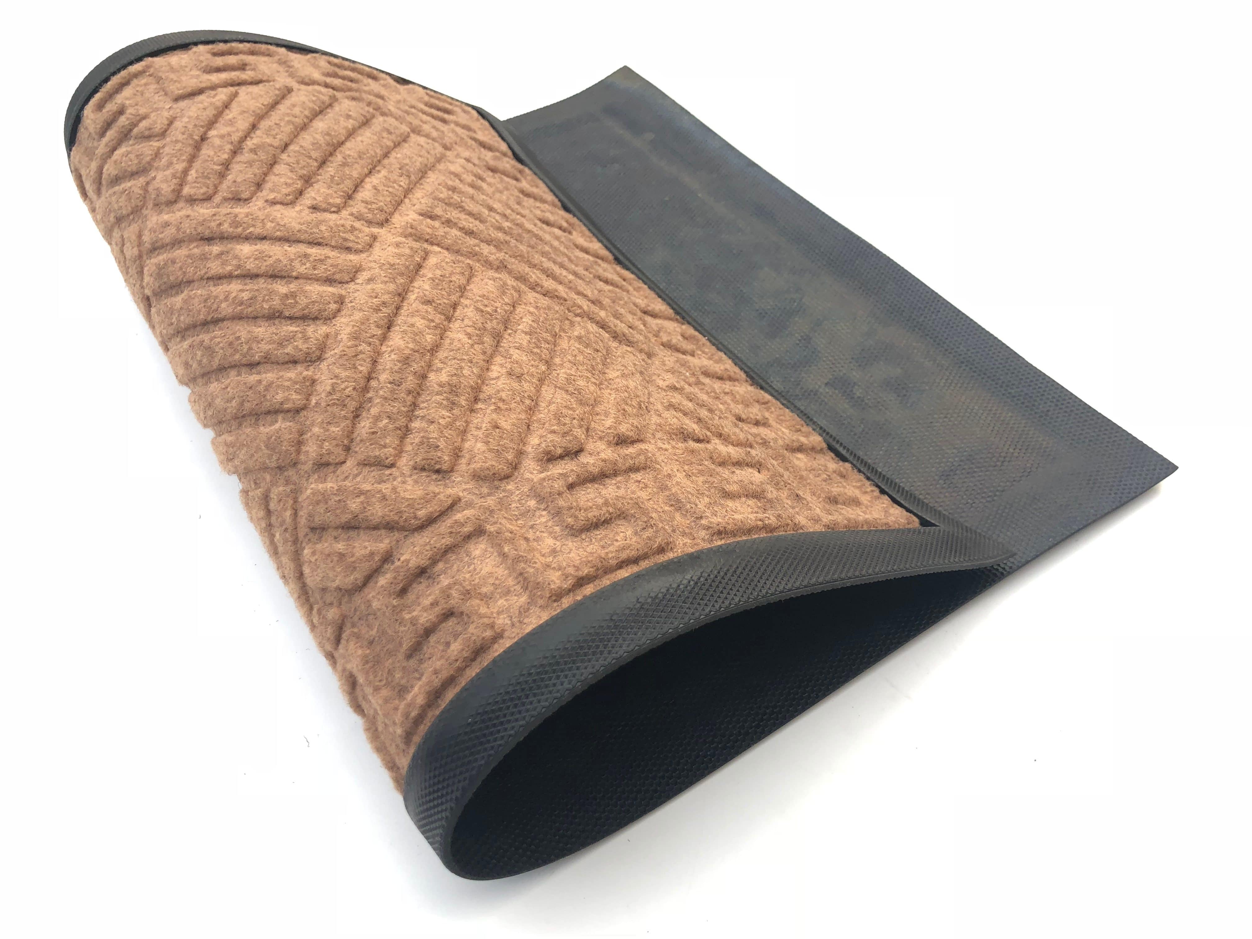 Paillasson rectangle fibres naturelles marrons Rubber - vue 3 sur 3