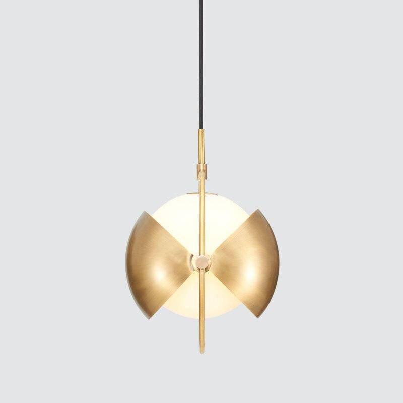 Suspension design à LED avec abat-jour en métal doré style Ball - vue 5 sur 7
