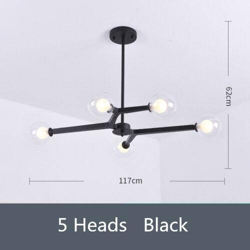 Lustre design LED boule de verre - vue 8 sur 10