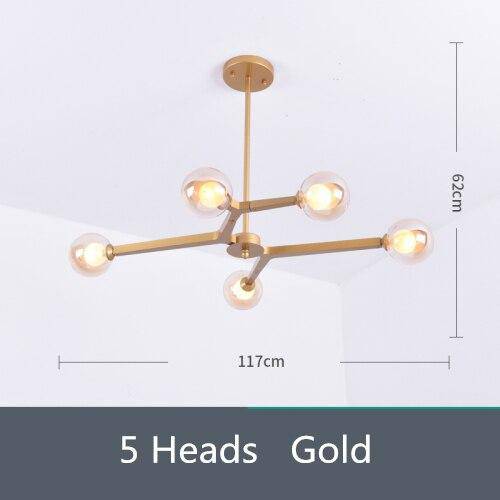 Lustre design LED boule de verre - vue 5 sur 10