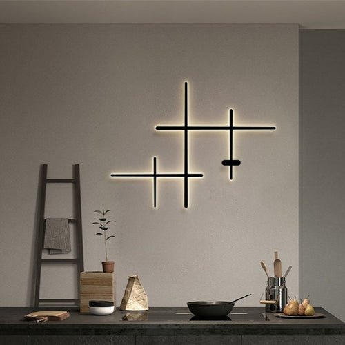 Applique murale design LED barres lumineuses simples Amayel