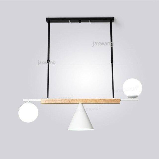 Suspension design à LED avec boules en verre et abat-jour triangle Loft - vue 7 sur 7