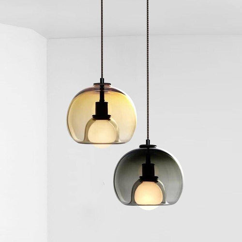 Suspension design LED boule en verre fumé Hang - vue 5 sur 8