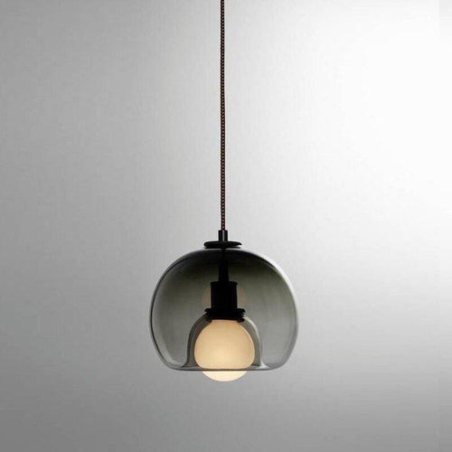 Suspension design LED boule en verre fumé Hang - vue 6 sur 8