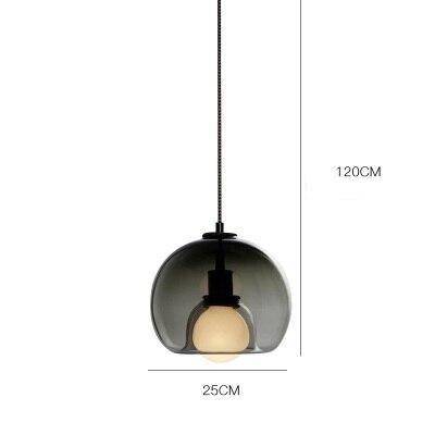Suspension design LED boule en verre fumé Hang - vue 9 sur 8