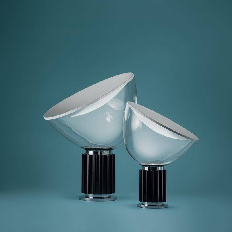 Lampe à poser design LED avec socle industriel et abat-jour arrondi - vue 5 sur 6