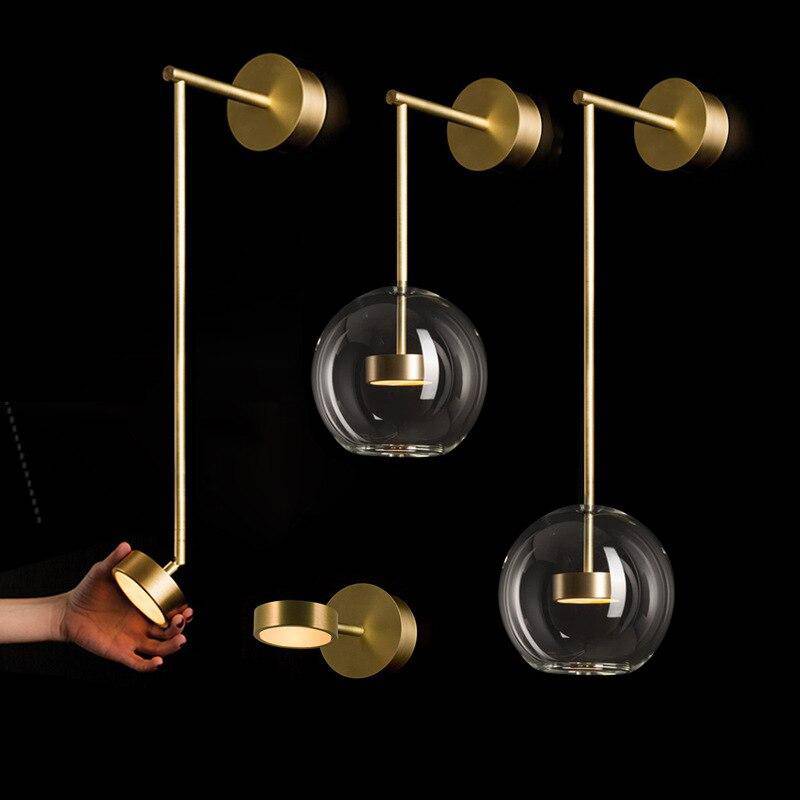 Applique murale LED avec lampe cylindrique et tige dorée Lofty - vue 6 sur 10