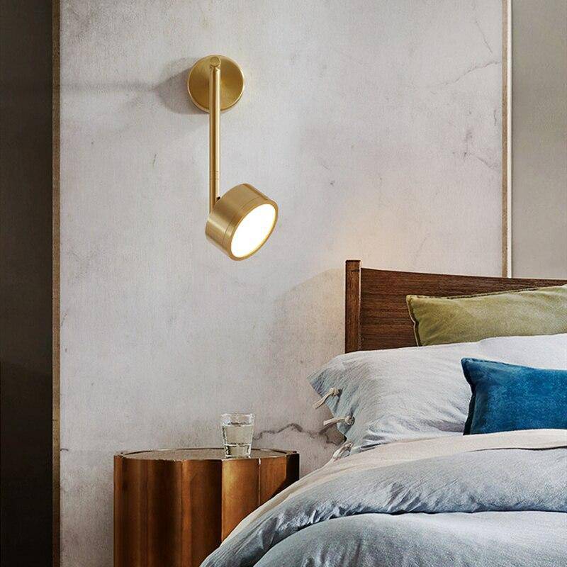 Applique murale LED avec lampe cylindrique et tige dorée Lofty - vue 3 sur 10