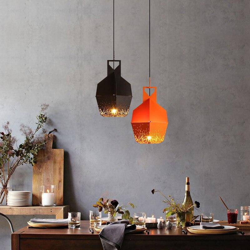 Suspension design LED avec métal coloré et à motifs style Hang - vue 4 sur 9