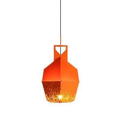 Suspension design LED avec métal coloré et à motifs style Hang - vue 8 sur 9