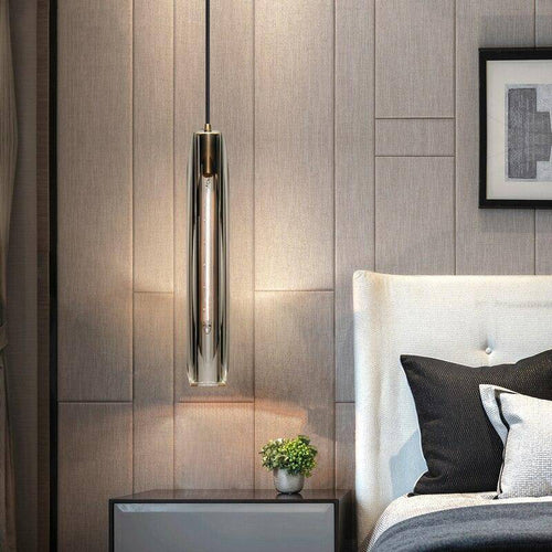 Suspension design à LED en forme de cristal allongé et verre de couleur Lofty - vue 4 sur 9