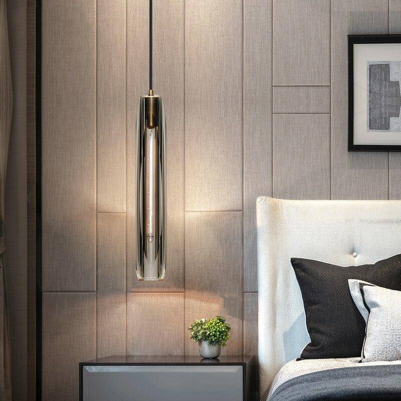 Suspension design à LED en forme de cristal allongé et verre de couleur Lofty - vue 3 sur 9