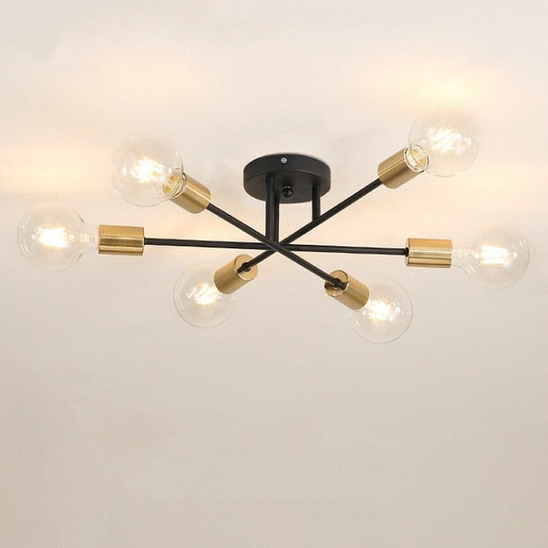 Plafonnier design LED avec 6 lampes entrecroisées en métal Eugie - vue 9 sur 9